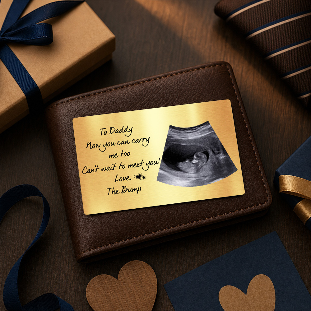 Custom Photo To Daddy Now You Can Carry Me Too Personalized Wallet Card - MyMoonLampUk