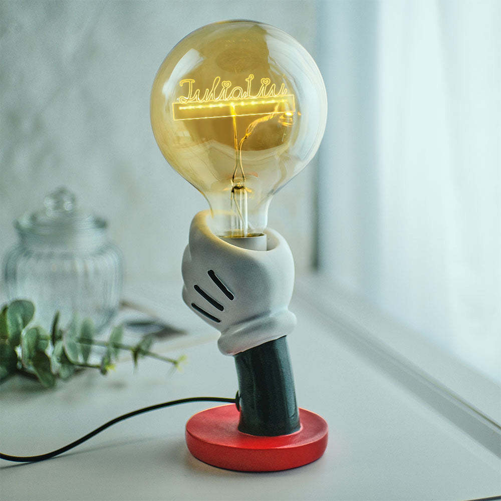 Custom Acrylic Name Led Vintage Edison Filament Modeling Lamp Soft Light Bulbs - mymoonlampuk