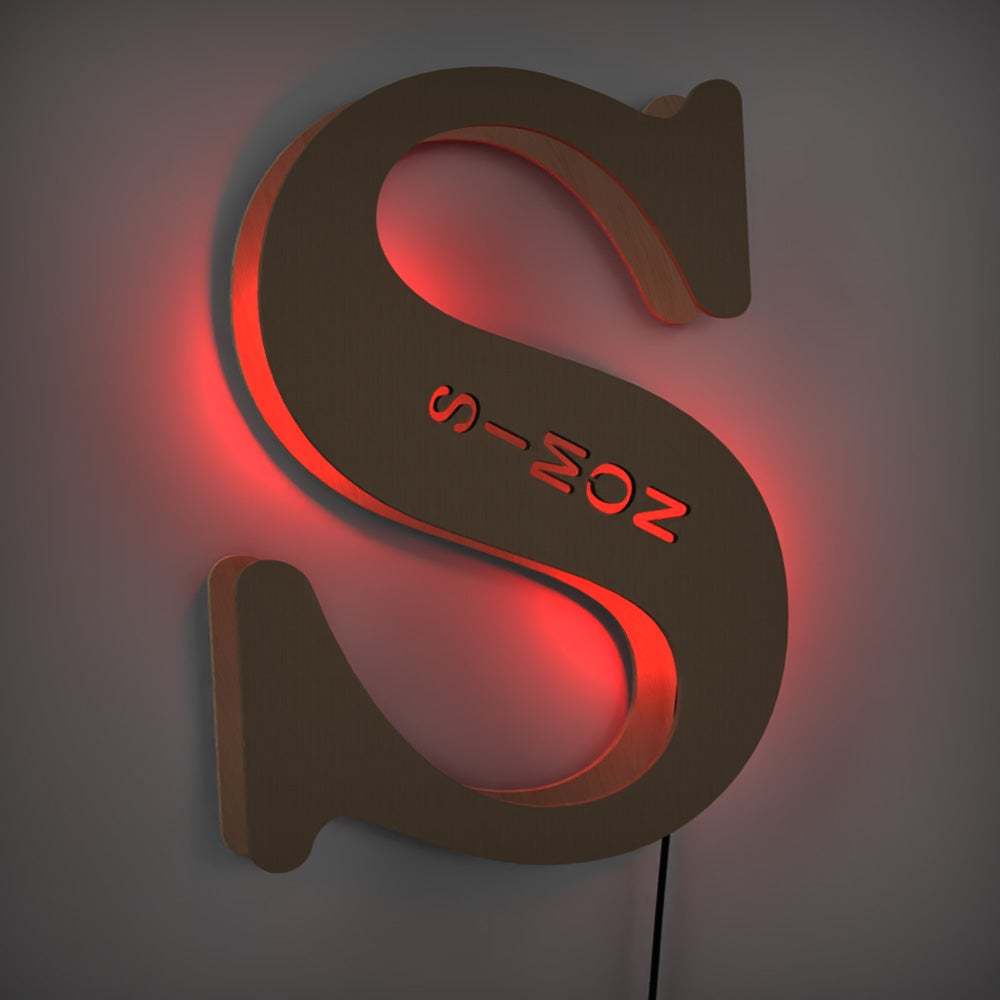 Creative Wooden Up Letter Name Sign Lamp Billboard Lamp Night Light