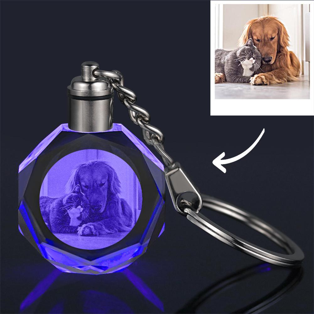 Custom Crystal Pet Photo Keyring