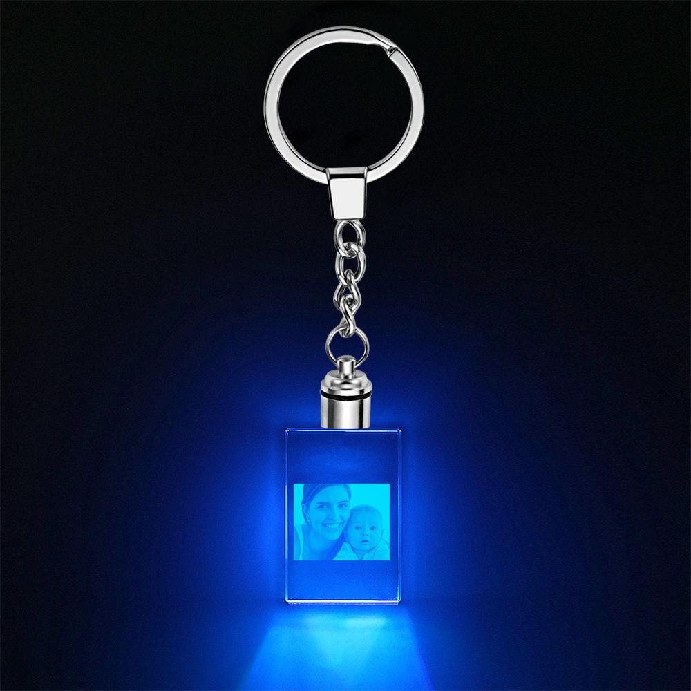 Custom Crystal Rectangle Shape Photo Keyring