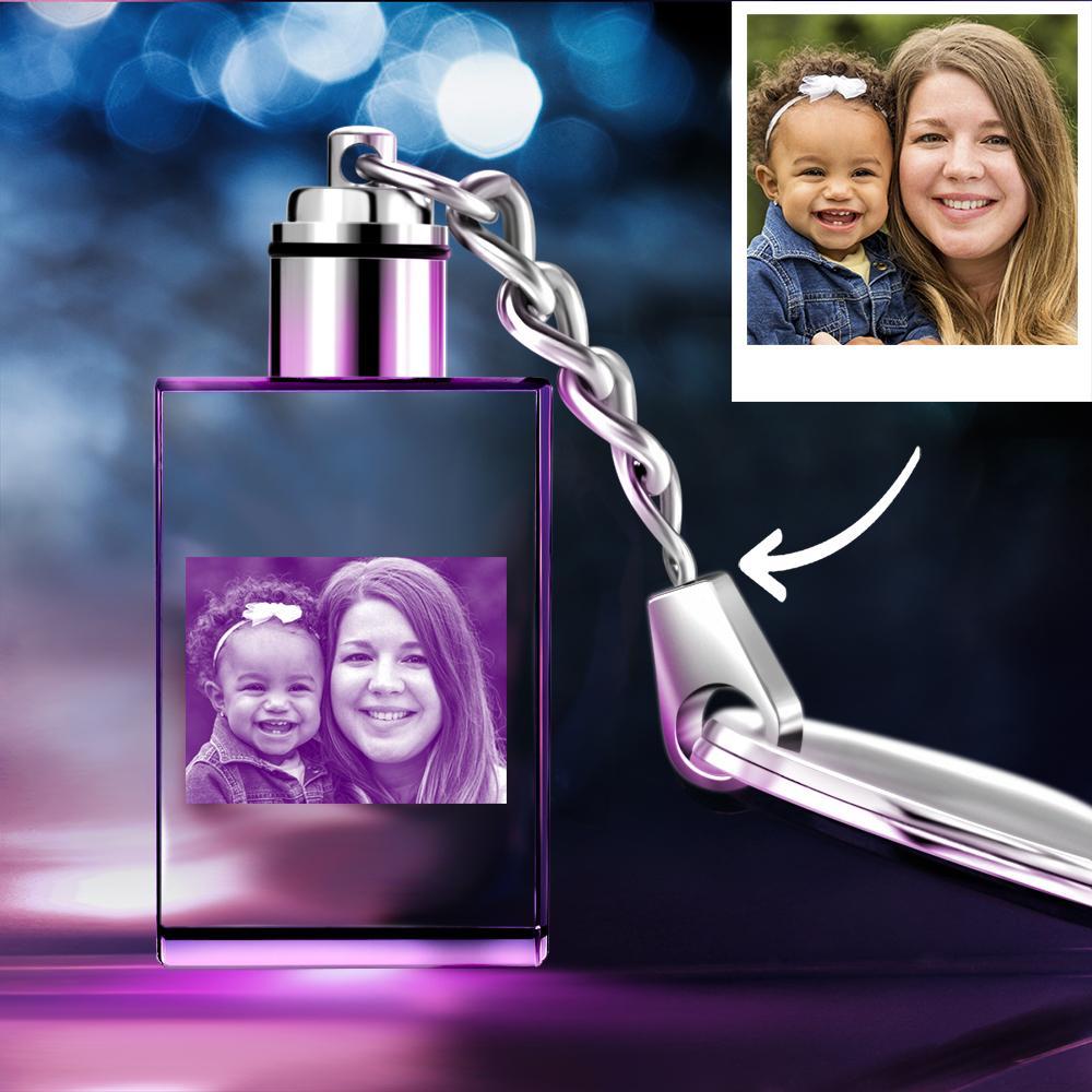 Custom Crystal Rectangle Shape Photo Keyring