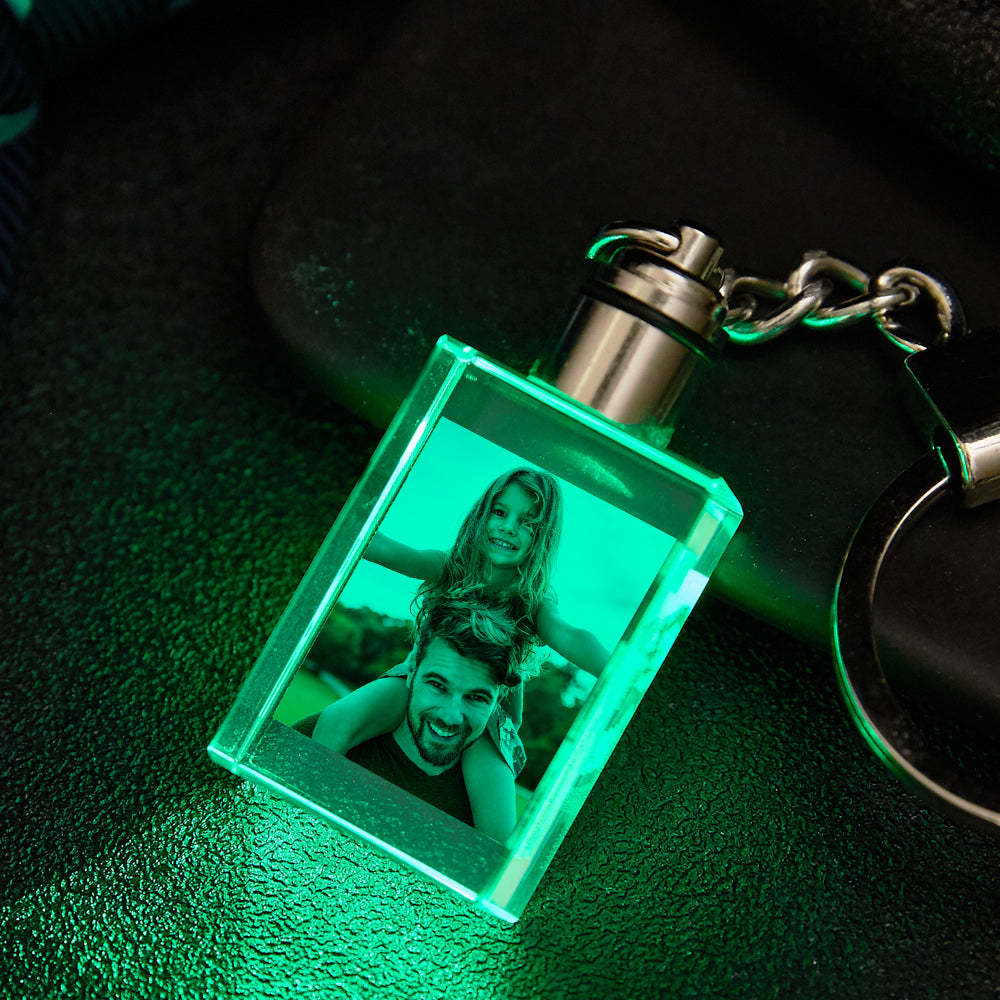 Custom Crystal Rectangle Shape Photo Keyring