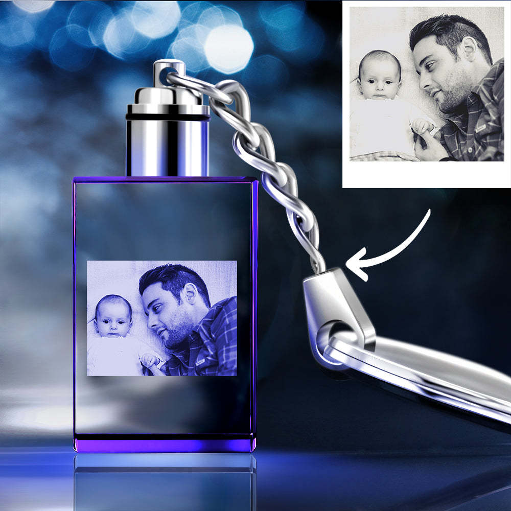 Custom Crystal Rectangle Shape Photo Keyring