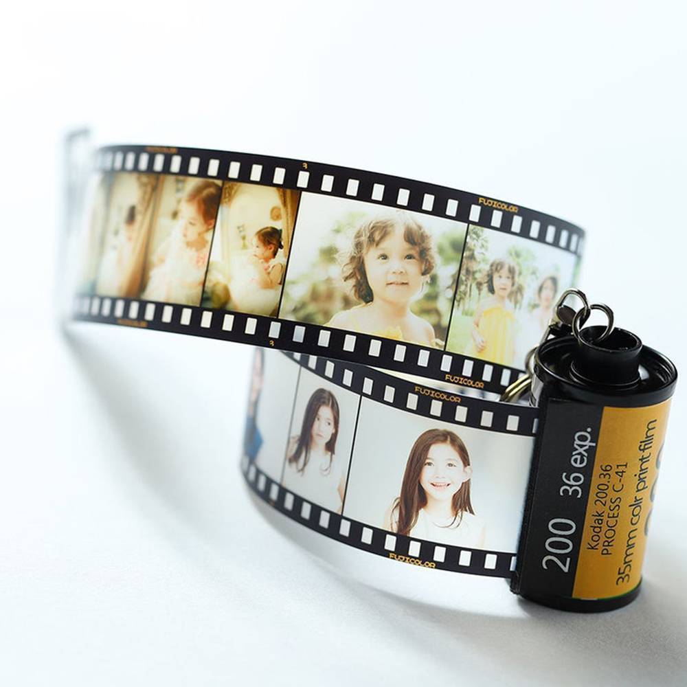 Personalised Photo Keyring For Him/Her Custom Camera Film Roll Keyring