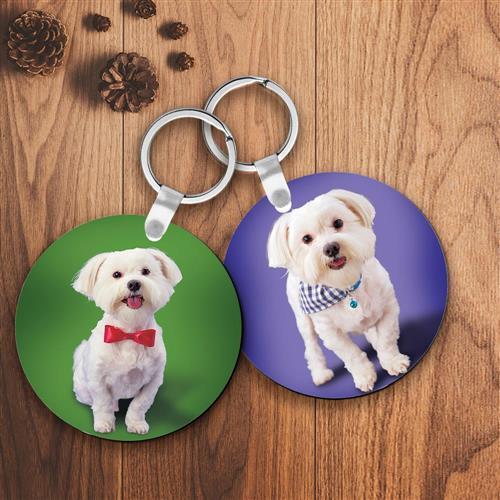 Personalised Keyring Custom Round Photo Keychain For Pet