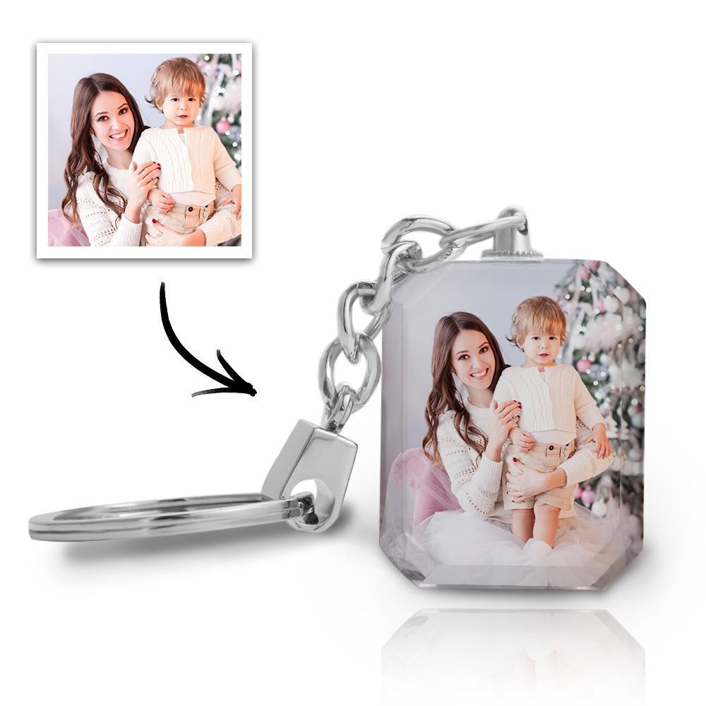 Gift for Him Custom Photo Keyring Crystal Rectangle