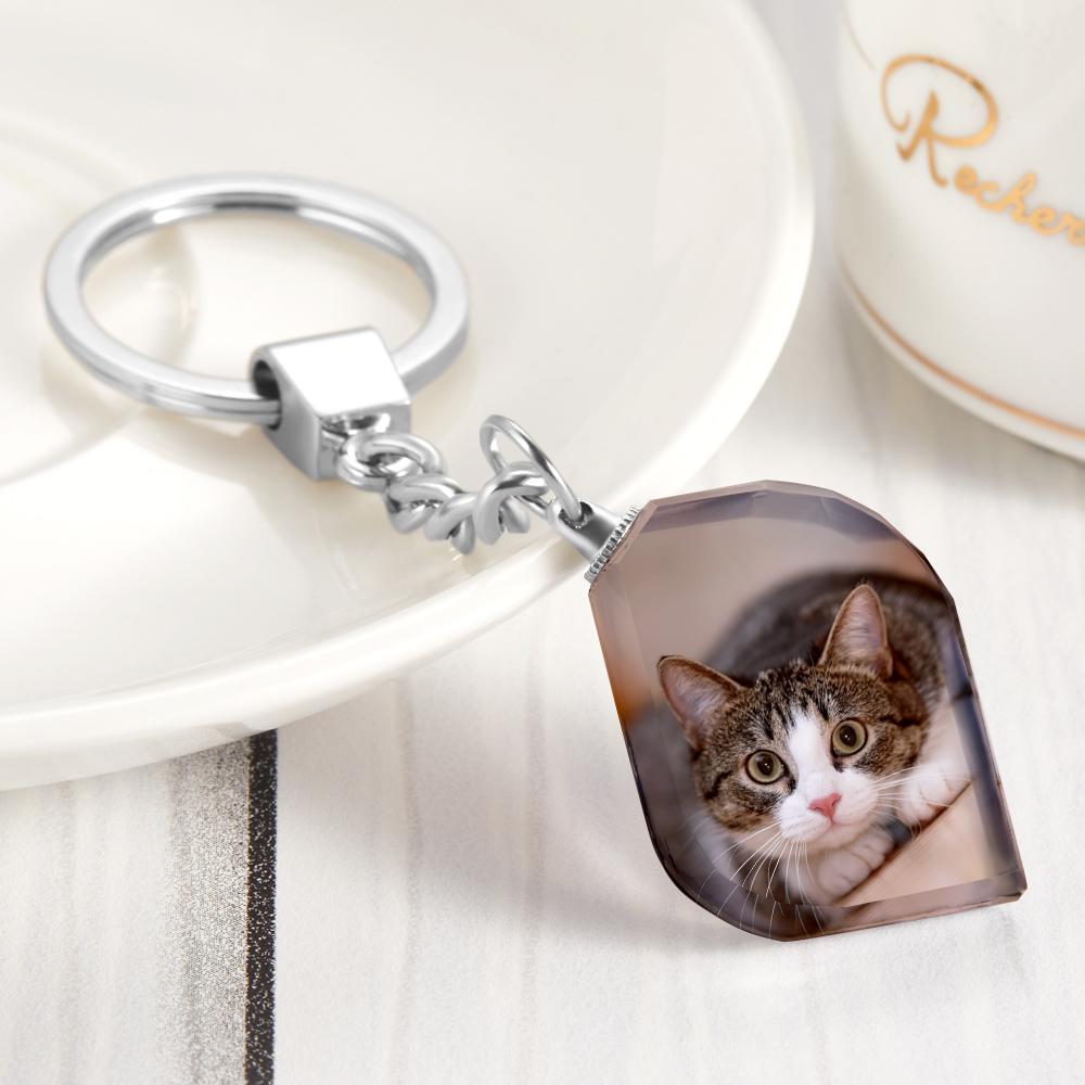 Gift for Her Custom Photo Keyring Crystal Keyring