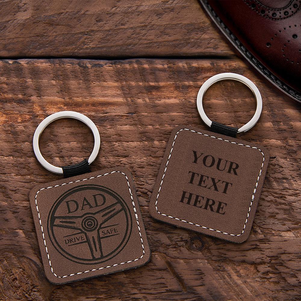 Custom Keyring Christmas Gifts Personalised Engraved Leather Keyring