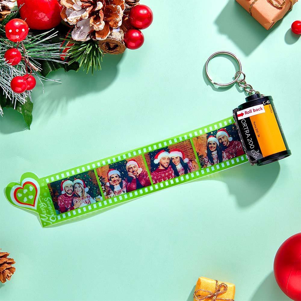 Custom Photo Film Roll Keychain Colorful Heart Decor Camera Keychain Christmas Day Gift - mymoonlampuk