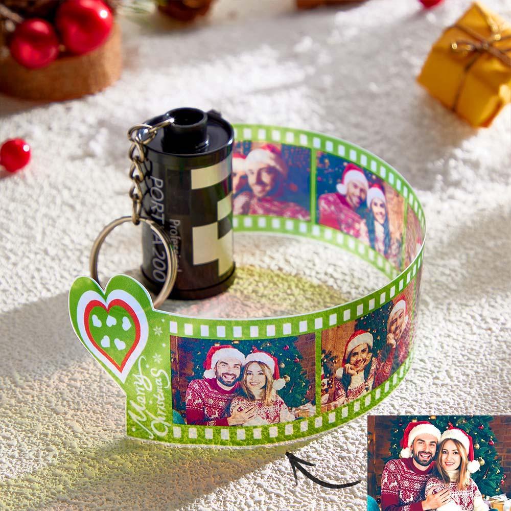 Custom Photo Film Roll Keychain Colorful Heart Decor Camera Keychain Christmas Day Gift - mymoonlampuk