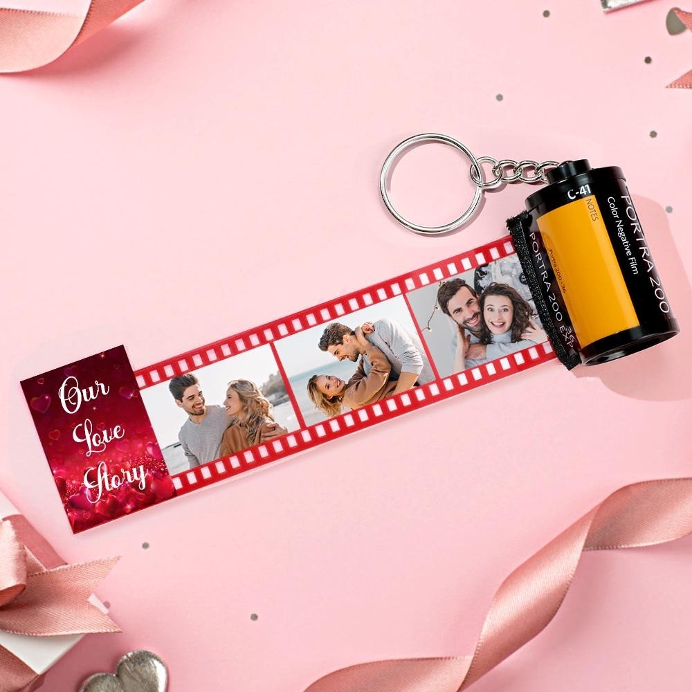 Love Story Photo Camera Keychain Love Pocket Film Roll Keychain Valentine's Day Gifts For Couples - mymoonlampuk