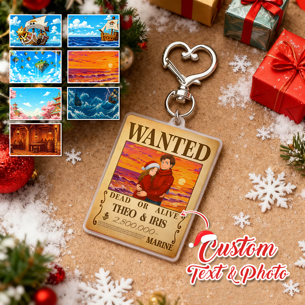 Christmas Gift Custom Anime Bounty Couple Keychain Personalized Anime Style Wanted Keychain Unique Captains' Couple Gift - MyMoonLampUk