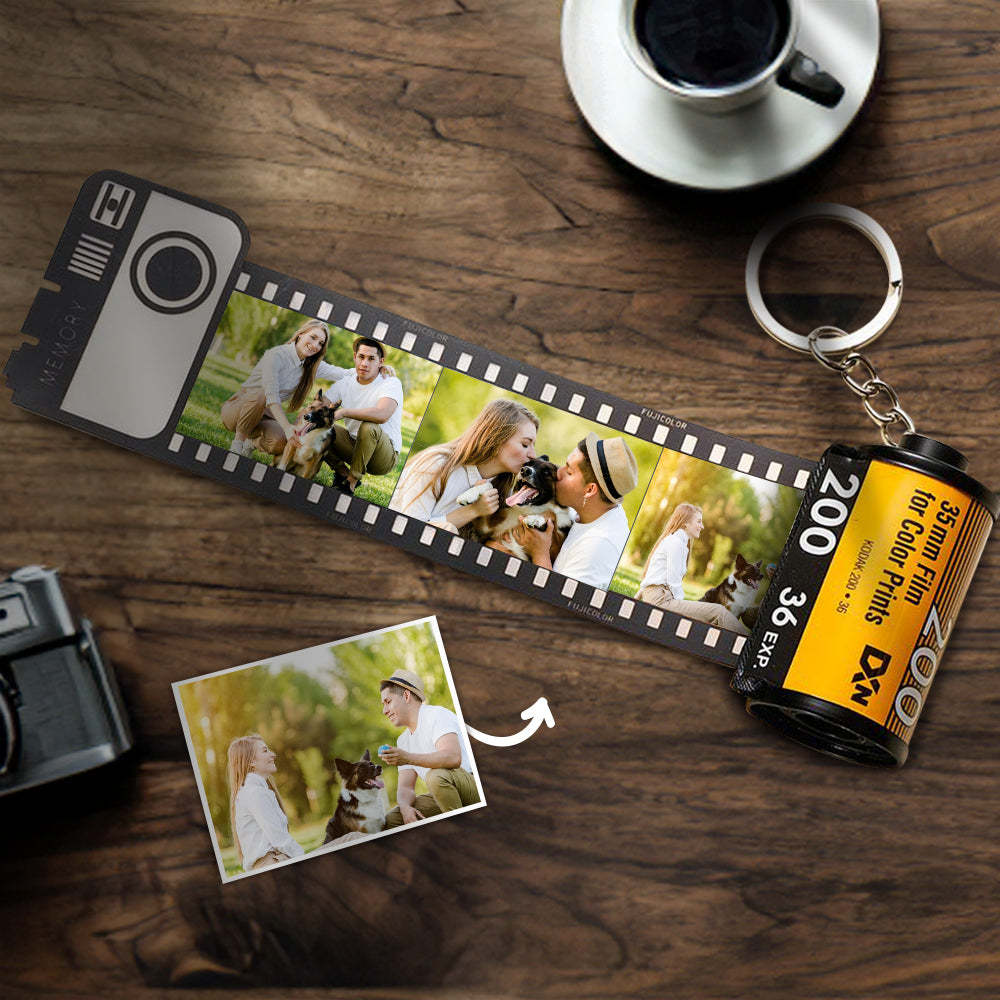 Gifts for Him Custom Camera Film Roll Keyring Personalised Photo Keychain