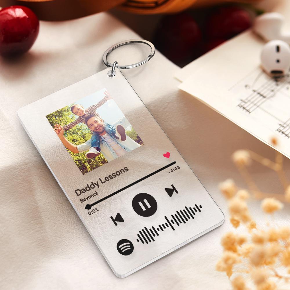 Spotify Acrylic Glass Custom Scannable Keyring Spotify Code Personalised Spotify Song Poster Keyring (2.1IN X 3.4IN)
