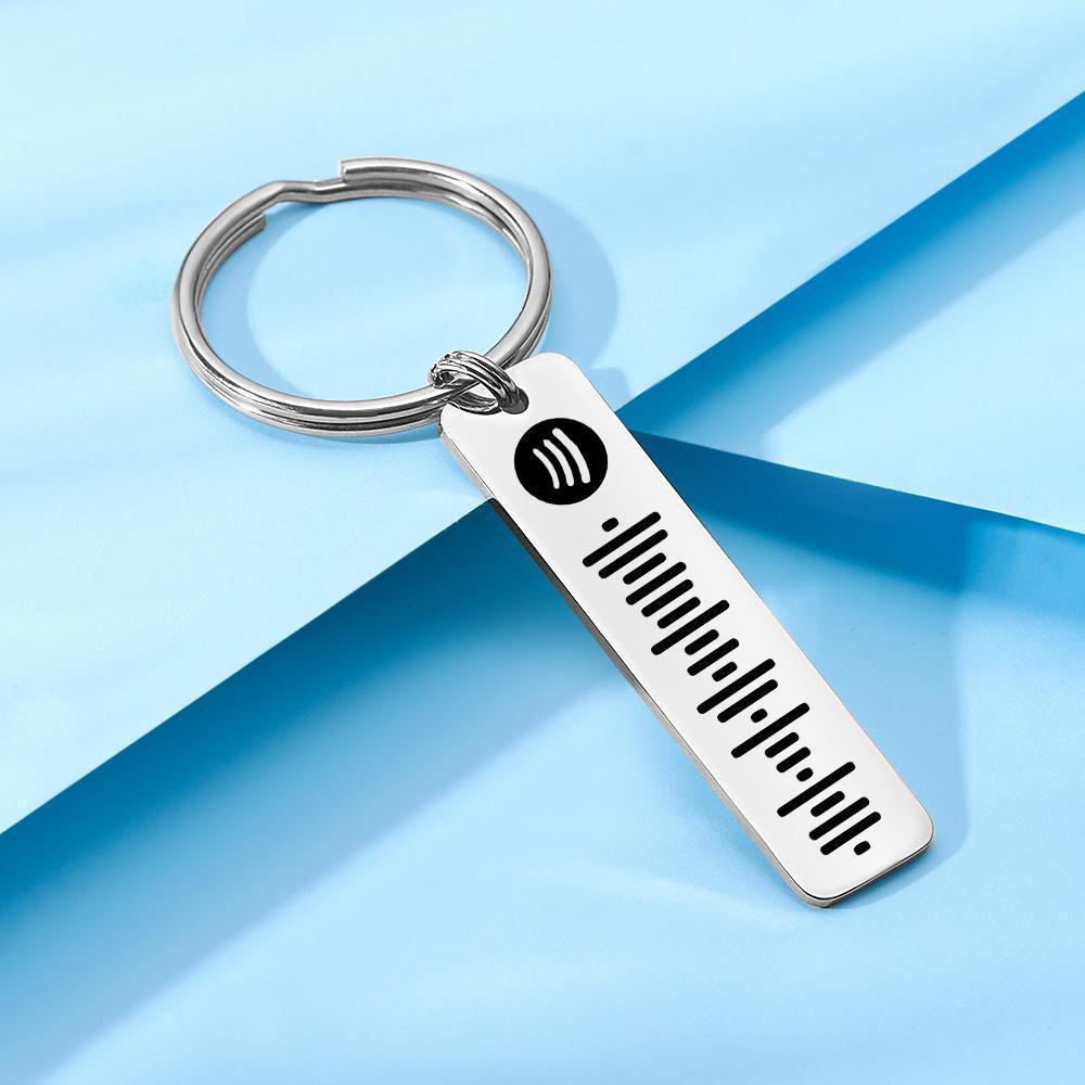 Custom Engrave Keyring Spotify Code Stainless Steel Keychain Personalised Gift