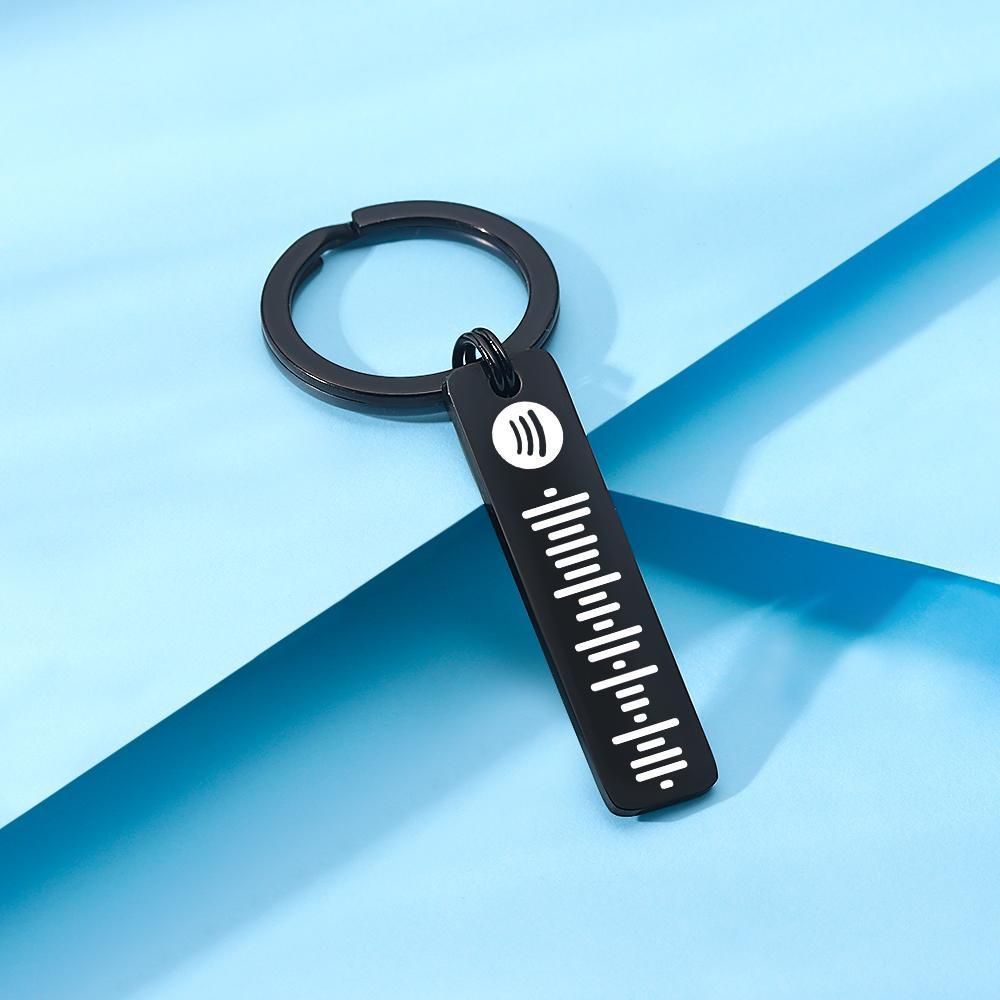 Custom Engrave Keyring Spotify Code Stainless Steel Keychain Personalised Gift