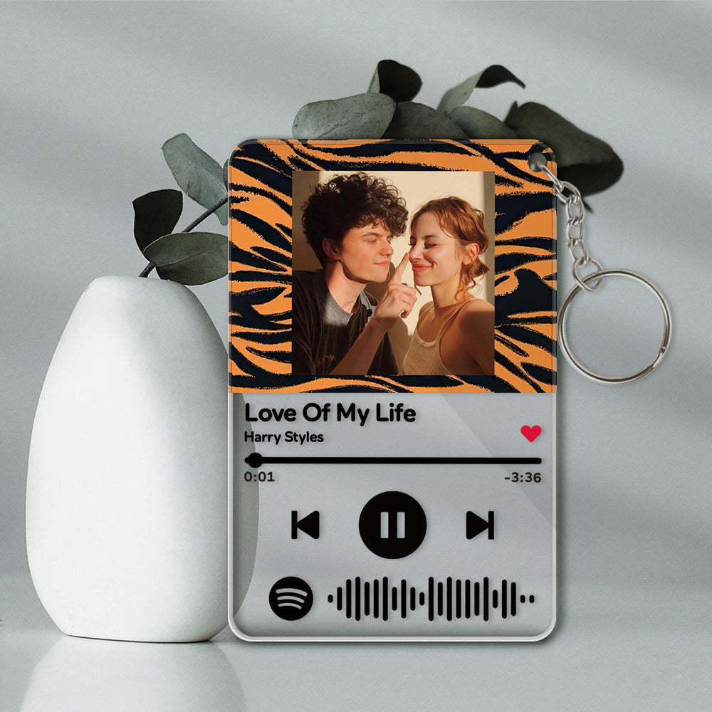 Custom Scannable Spotify Code Keychains Acrylic Music Animal Texture Style Gifts - mymoonlampuk