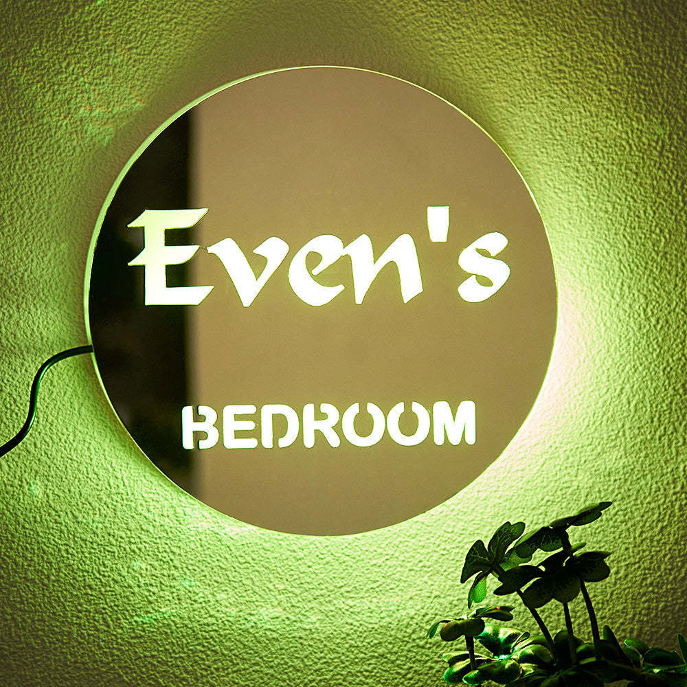 Custom Engraved Night Light Mirror Colorful Creative Bedroom Gifts - mymoonlampuk