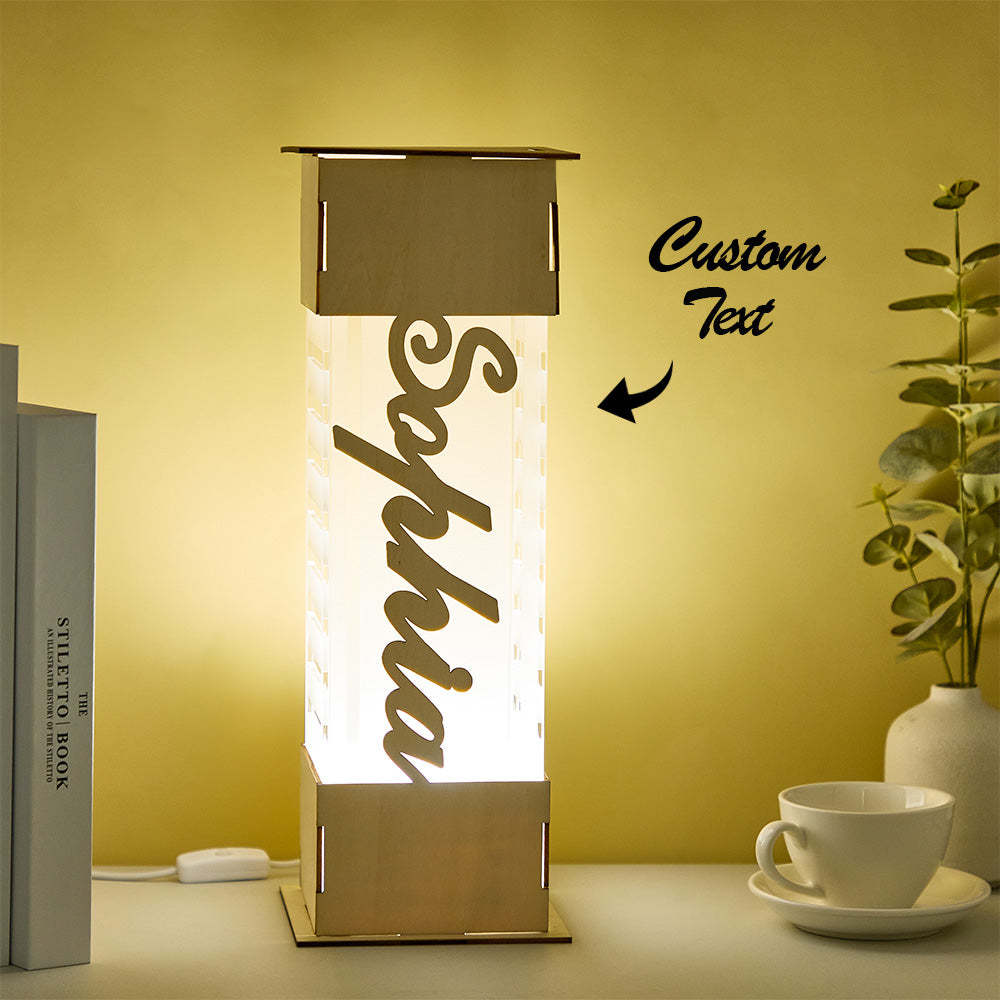 Personalized LED Lamp Custom Name Wooden Acrylic Night Light Birthday Gift - mymoonlampuk
