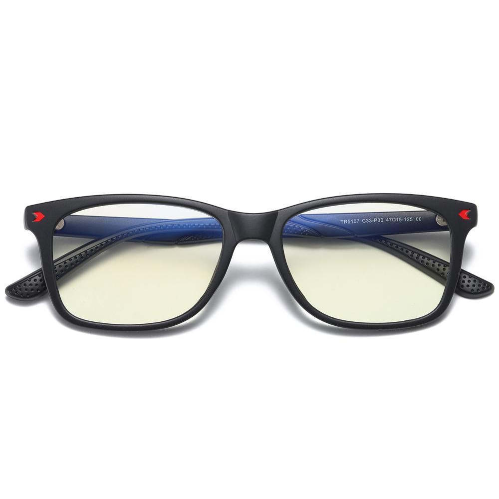 Wise - (Age 7-12)Children Blue Light Blocking Computer Reading Gaming Glasses - Sand Black Red - mymoonlampuk