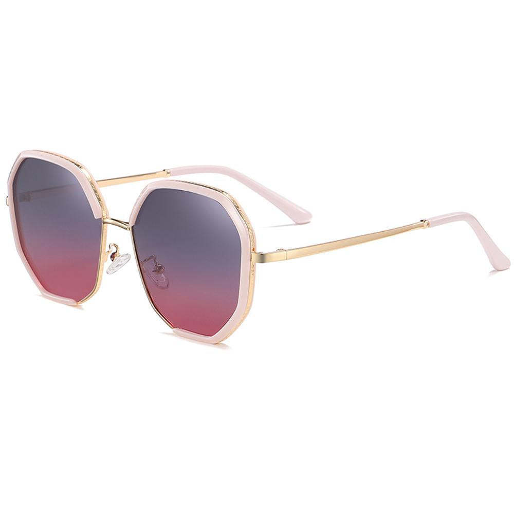 Celebrity - UV400 Protective Polarized Beach Sunglasses - Bright Gold/Grey Red - mymoonlampuk