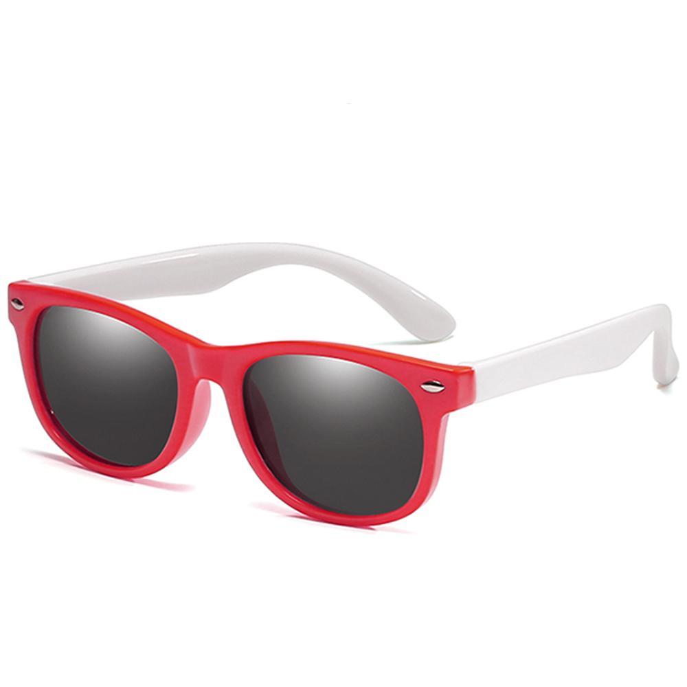 Rainbow - (Age 3-12)Kids UV400 Protective Polarized Sunglasses-Red&White - mymoonlampuk