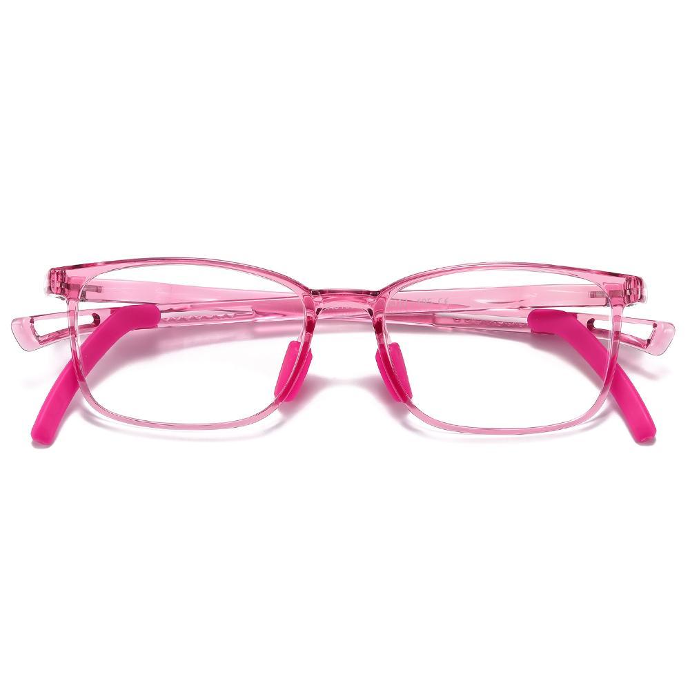 Clever - (Age 5-13)Children Non-slip Blue Light Blocking Glasses-Transparent Pink - mymoonlampuk