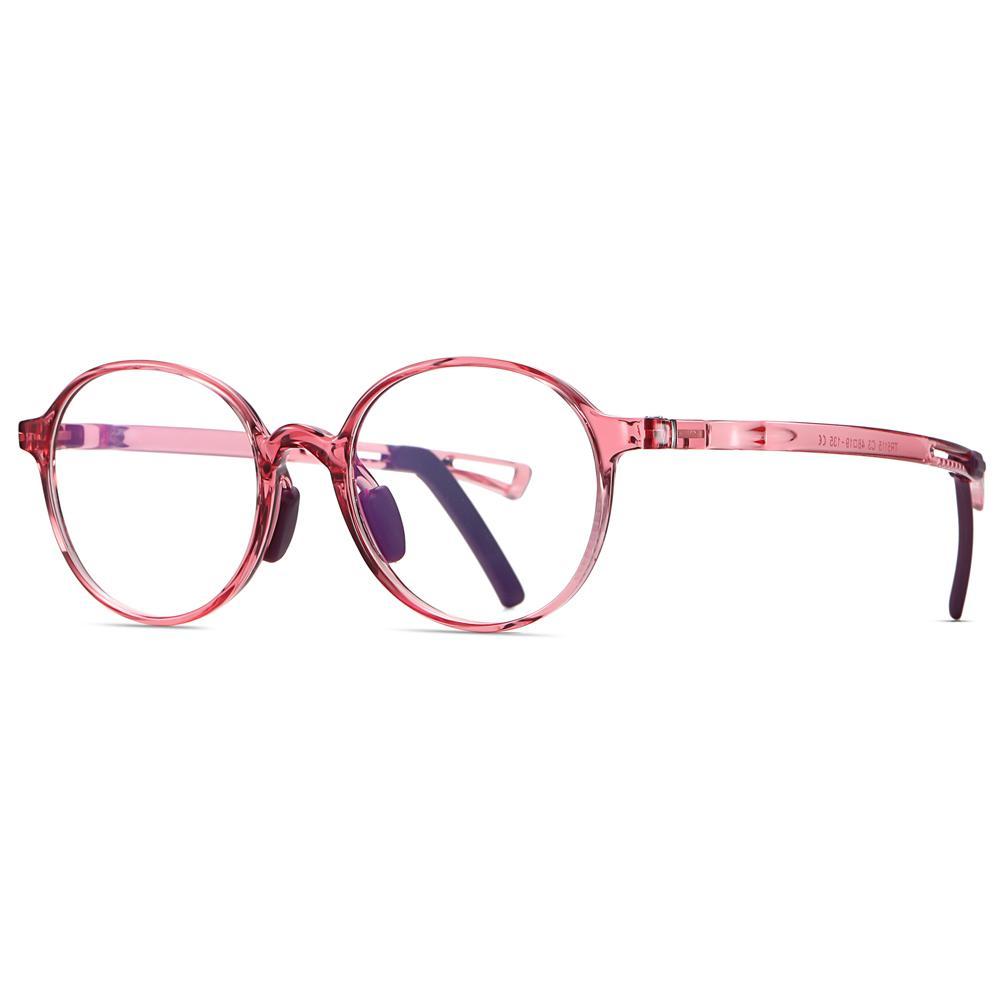 Smart - (Age 5-13)Children Non-slip Blue Light Blocking Glasses-Transparent Light Red - mymoonlampuk
