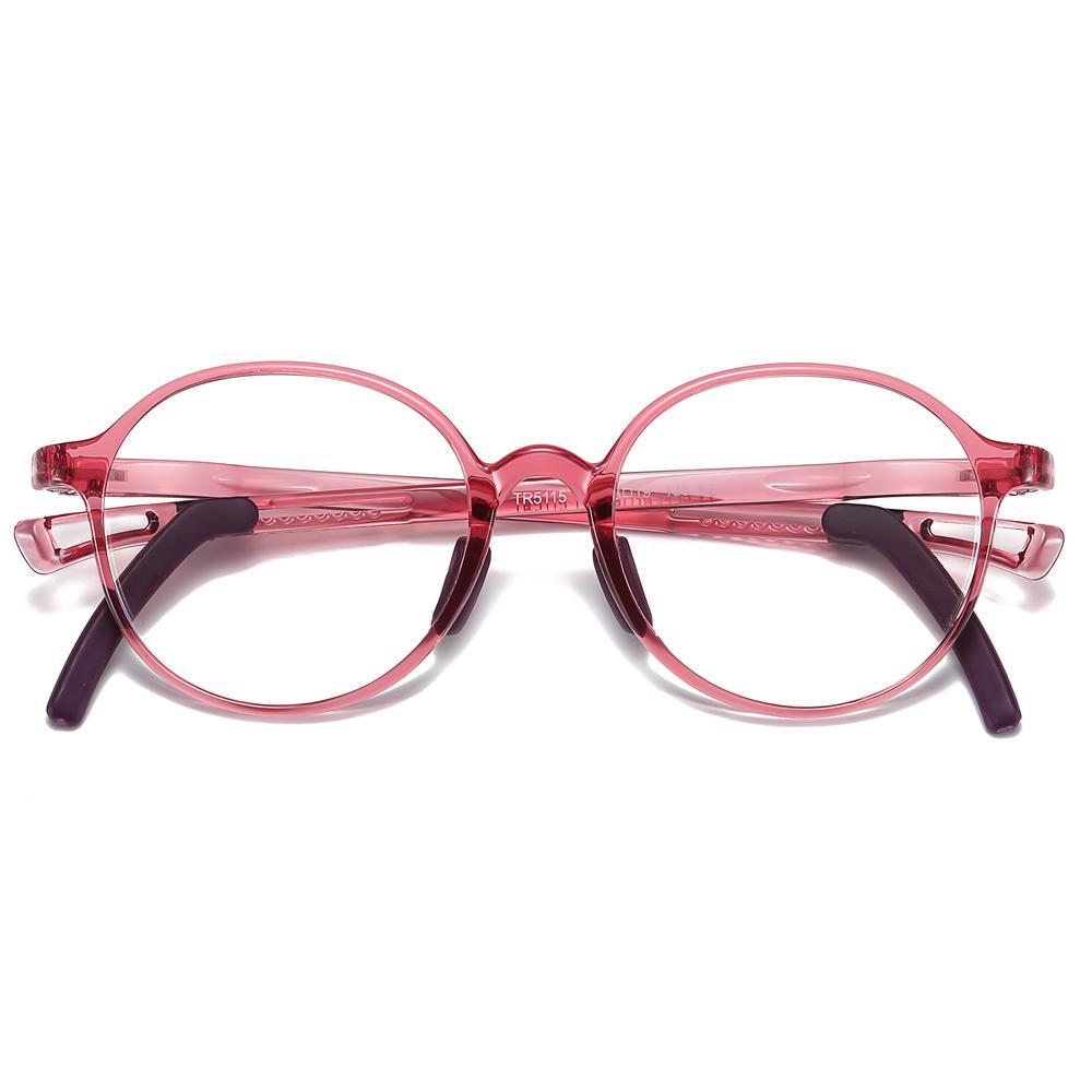 Smart - (Age 5-13)Children Non-slip Blue Light Blocking Glasses-Transparent Light Red - mymoonlampuk