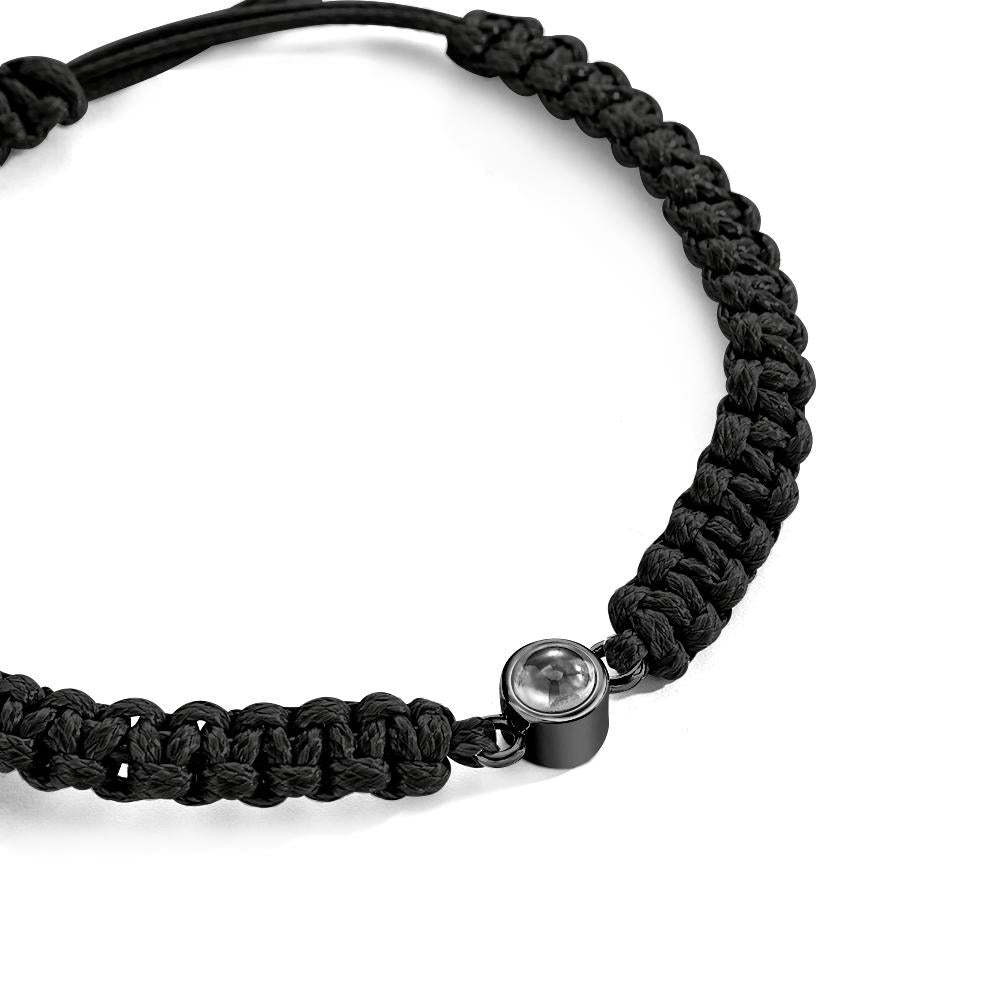 Personalized Braided Photo Projection Bracelet Fishtail Rope Men's Bracelet Hand Braided Bracelet Gift for Men - MyMoonLampUk