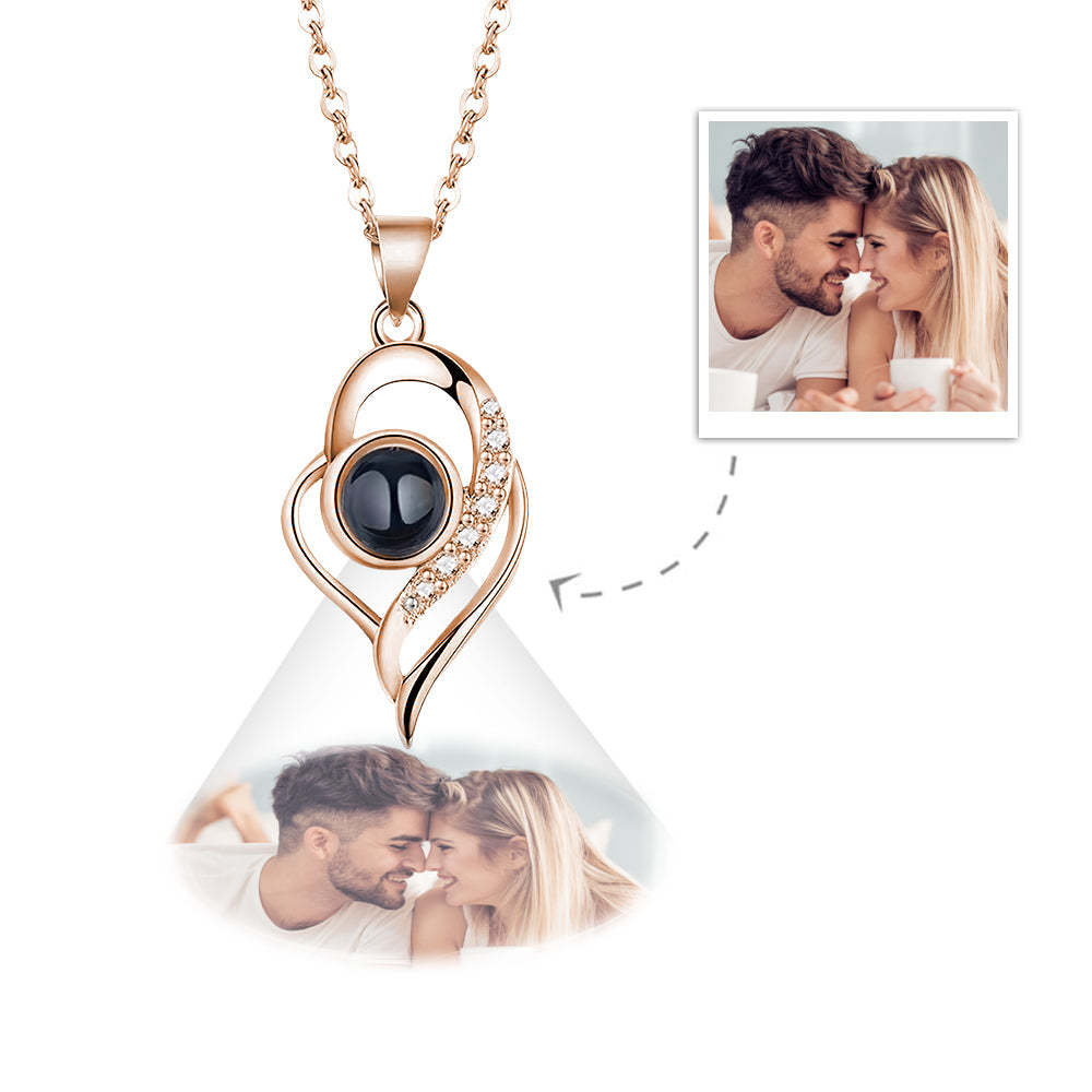 Custom Projection Necklace Elegant Photo Necklace Gift for Couples - MyMoonLampUk