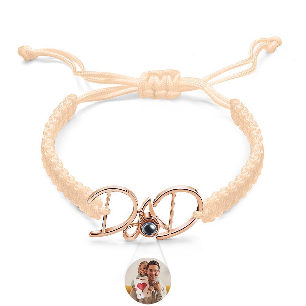 Custom Projection Bracelet Weave Gift for Dad - MyMoonLampUk