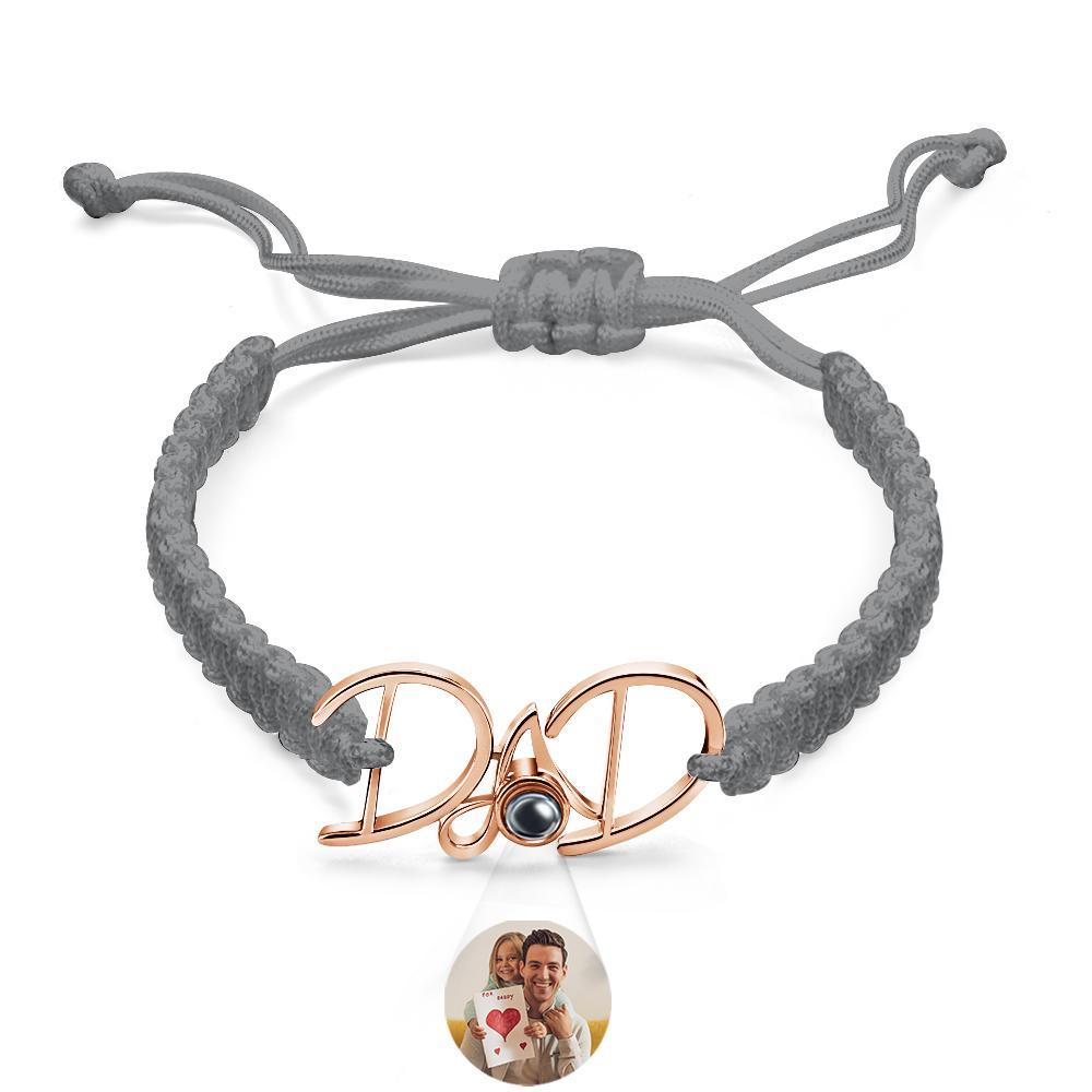 Custom Projection Bracelet Weave Gift for Dad - MyMoonLampUk