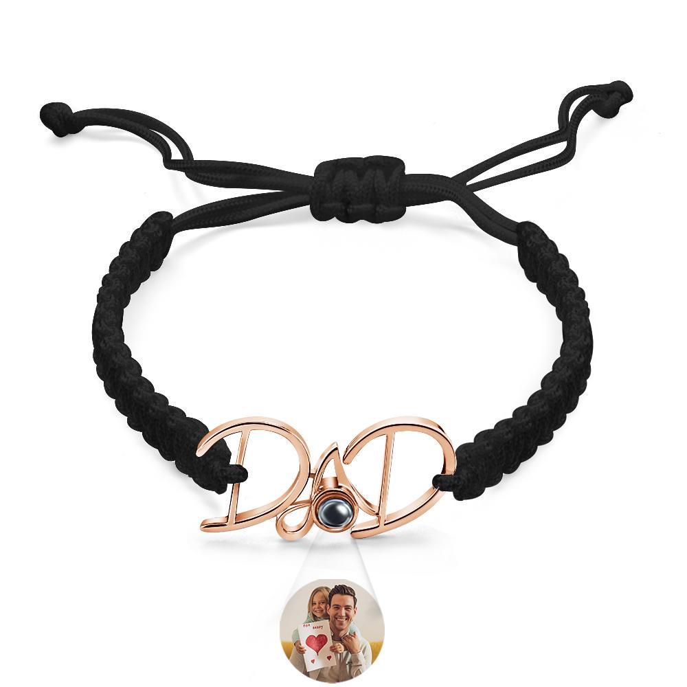 Custom Projection Bracelet Weave Gift for Dad - MyMoonLampUk