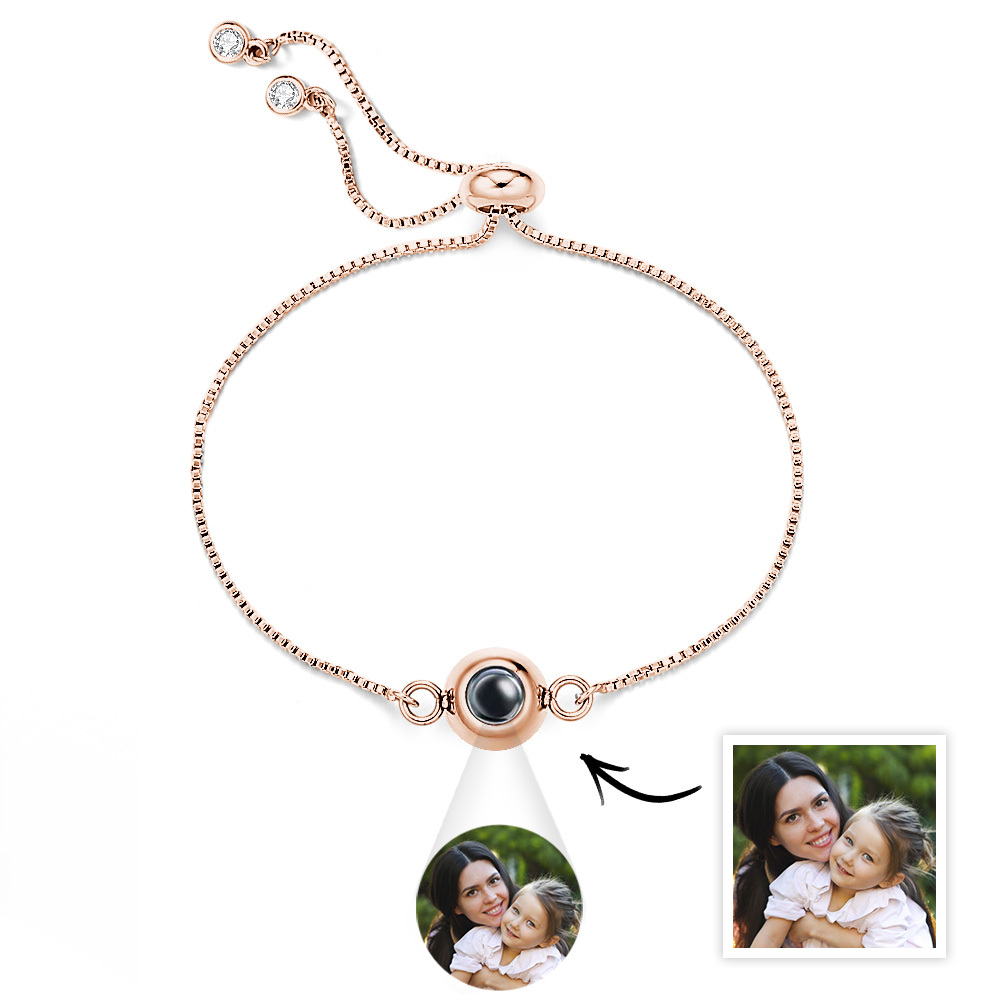 Photo Projection Bracelet Personalized Adjustable  Bracelet Sweet Cool Anniversary Gift for Mum