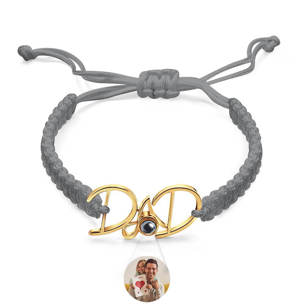 Custom Projection Bracelet Weave Gift for Dad - MyMoonLampUk