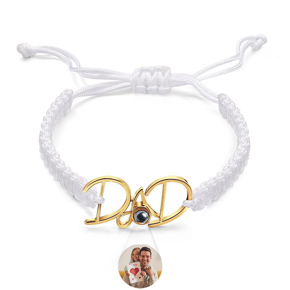 Custom Projection Bracelet Weave Gift for Dad - MyMoonLampUk