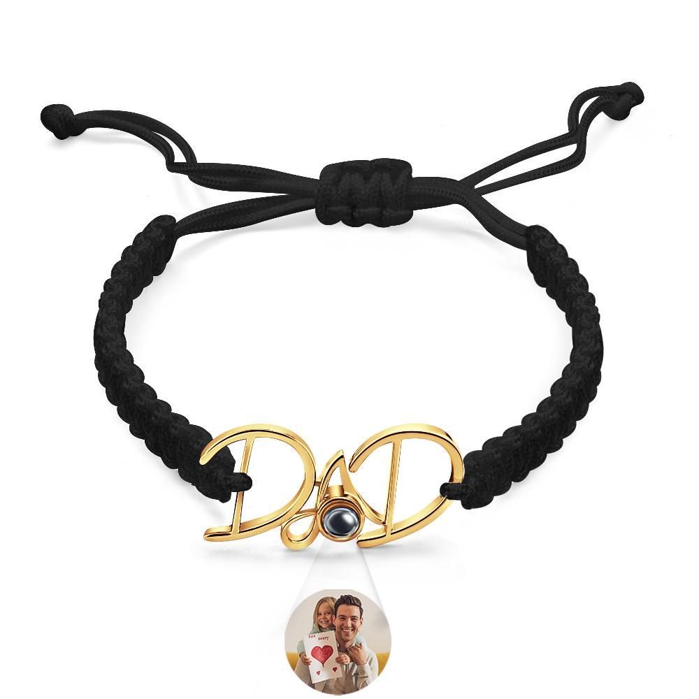 Custom Projection Bracelet Weave Gift for Dad - MyMoonLampUk