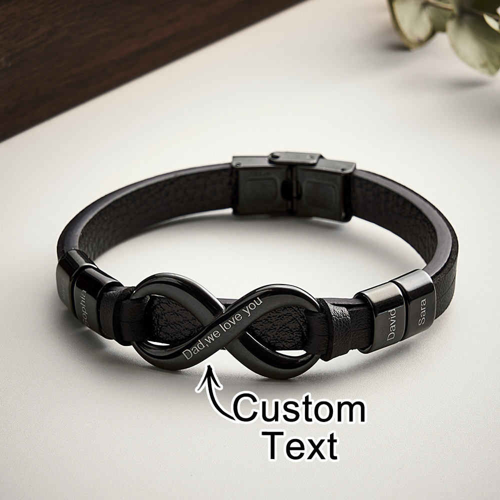 Personalize Men's Bracelet Kids Name Bracelet Family Jewelry Custom Gift For Dad and Husband - MyMoonLampUk
