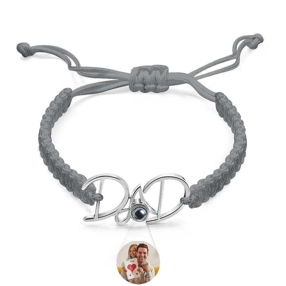 Custom Projection Bracelet Weave Gift for Dad - MyMoonLampUk