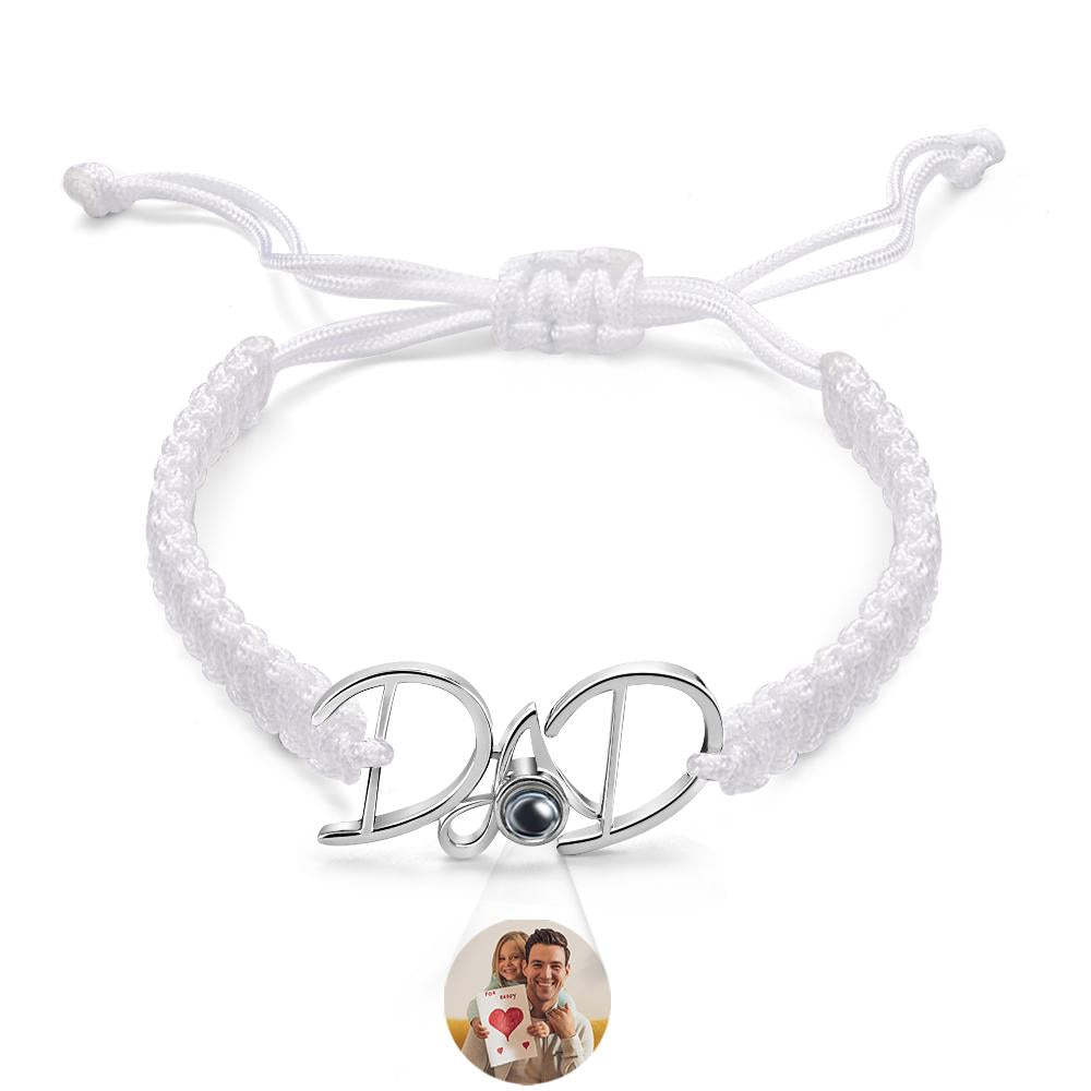 Custom Projection Bracelet Weave Gift for Dad - MyMoonLampUk