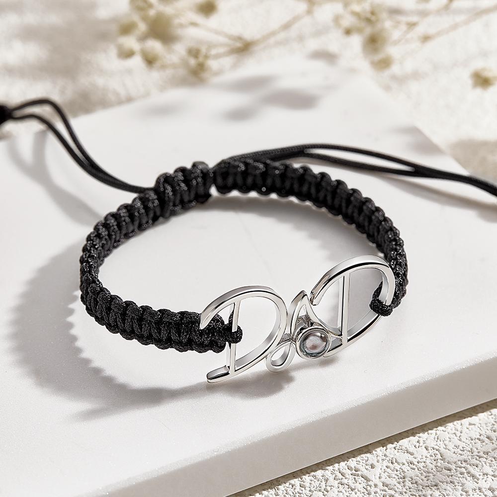 Custom Projection Bracelet Weave Gift for Dad - MyMoonLampUk