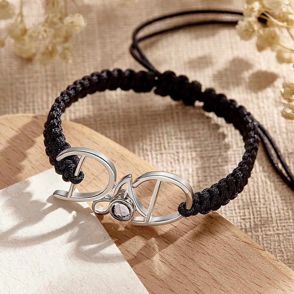 Custom Projection Bracelet Weave Gift for Dad - MyMoonLampUk