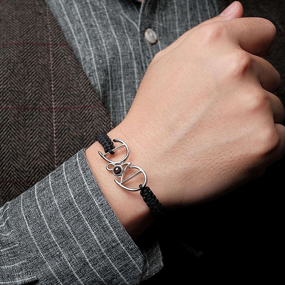 Custom Projection Bracelet Weave Gift for Dad - MyMoonLampUk