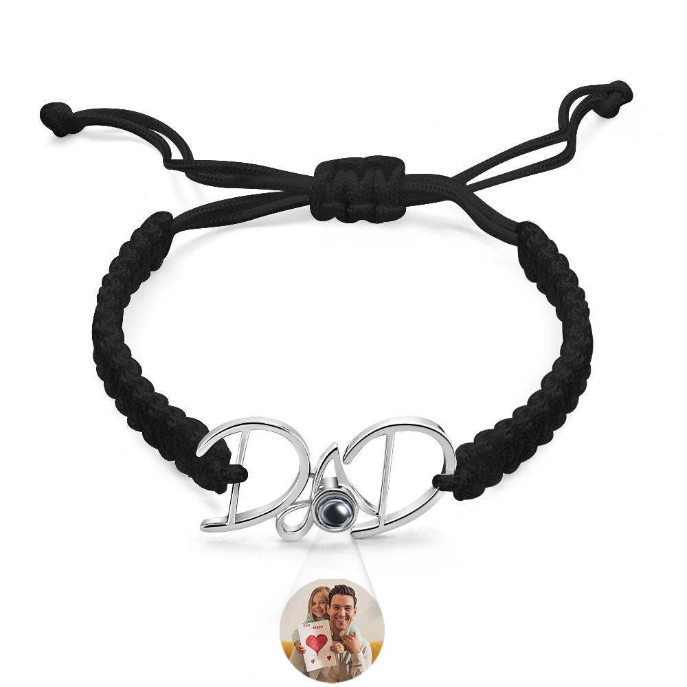 Custom Projection Bracelet Weave Gift for Dad - MyMoonLampUk