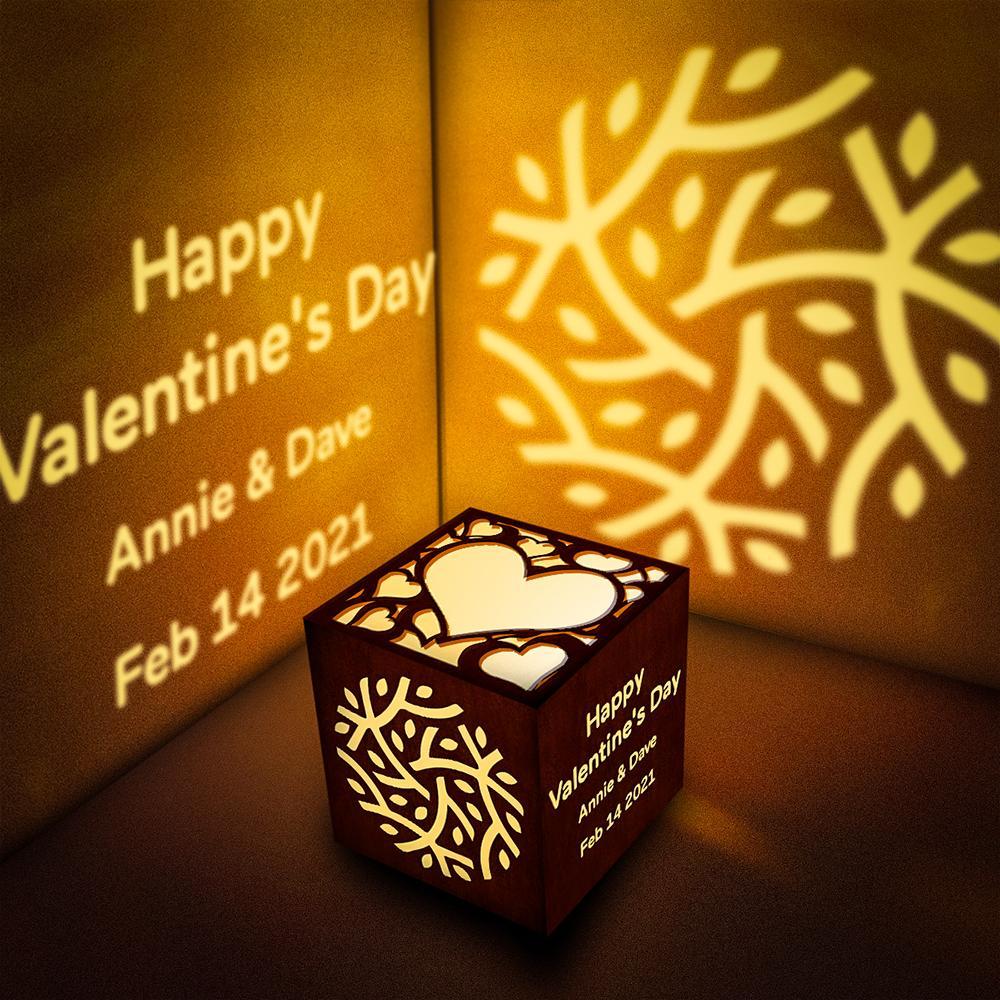 Love Gifts for Him Custom Text Lantern Box Personalised Projection Lamp DIY