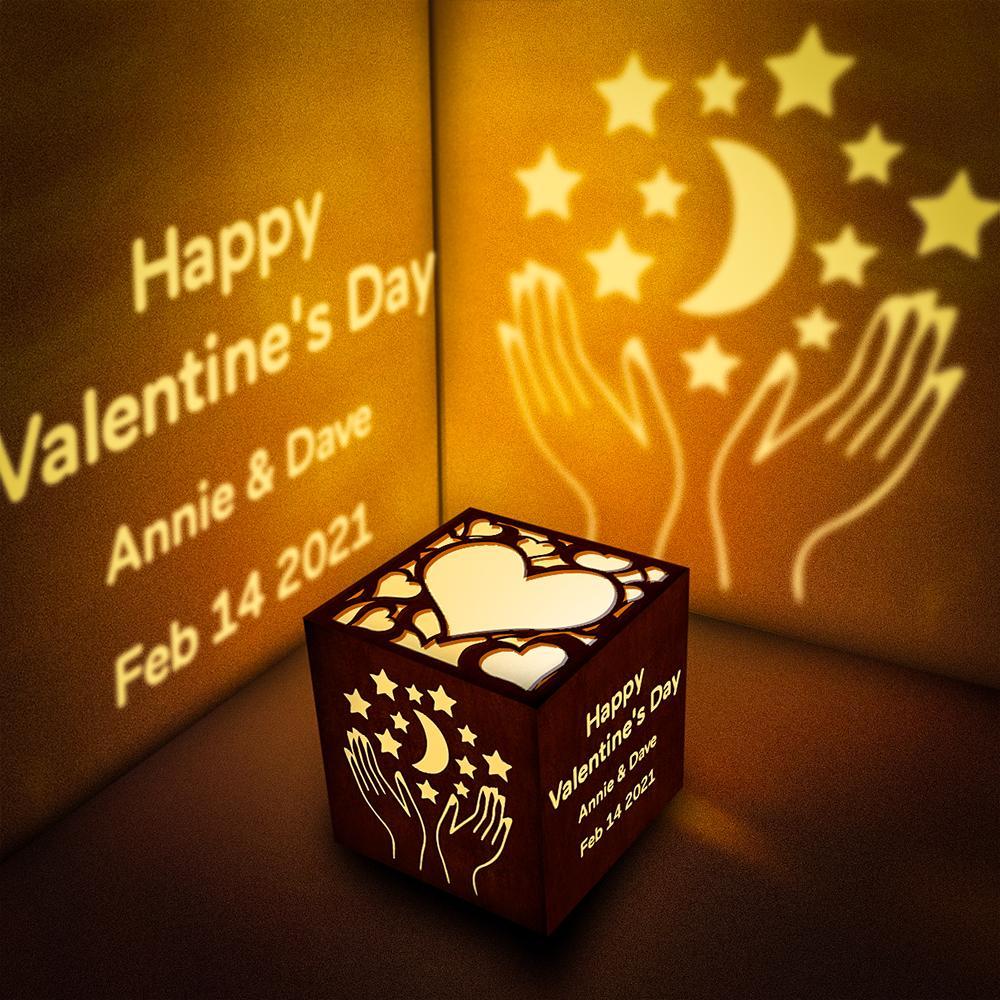 Love Gifts for Him Custom Text Lantern Box Personalised Projection Lamp DIY