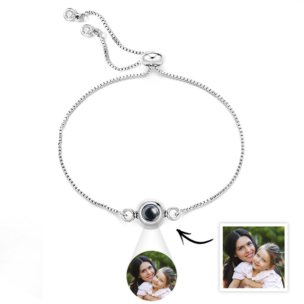 Photo Projection Bracelet Personalized Adjustable  Bracelet Sweet Cool Anniversary Gift for Mum