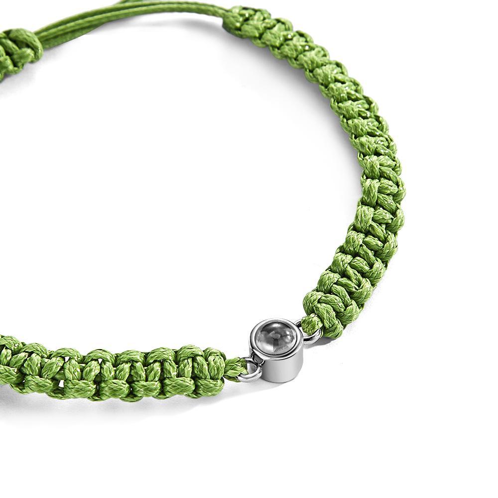 Personalized Braided Photo Projection Bracelet Fishtail Rope Men's Bracelet Hand Braided Bracelet Gift for Men - MyMoonLampUk